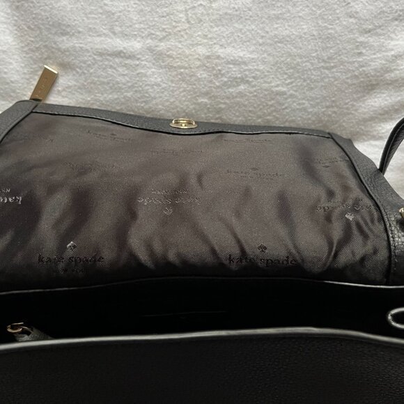 NWT Kate Spade NY Black Leather Adjustable Crossbody Purse - Picture 6 of 10